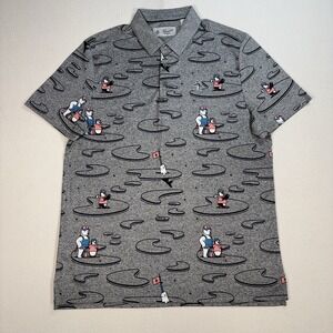 Original Penguin Golf Polo Men's L Gray Polar Bear Pete Stretch Performance
